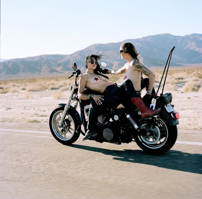 Girls on a motorcycle in Valletta